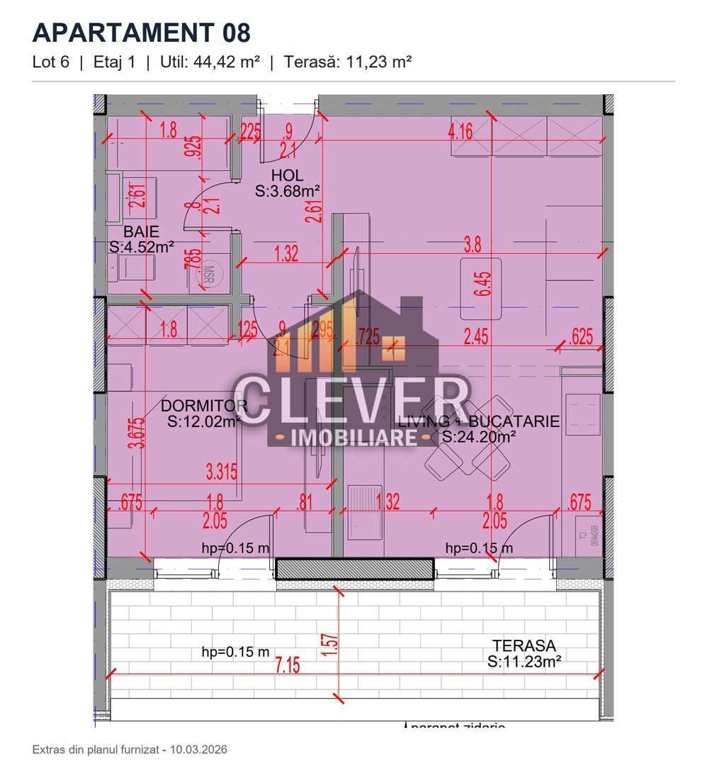 Apartament 2 camere Parcul Teilor Pallady,  Parcare gratis, Comision 0% - Schiță 18