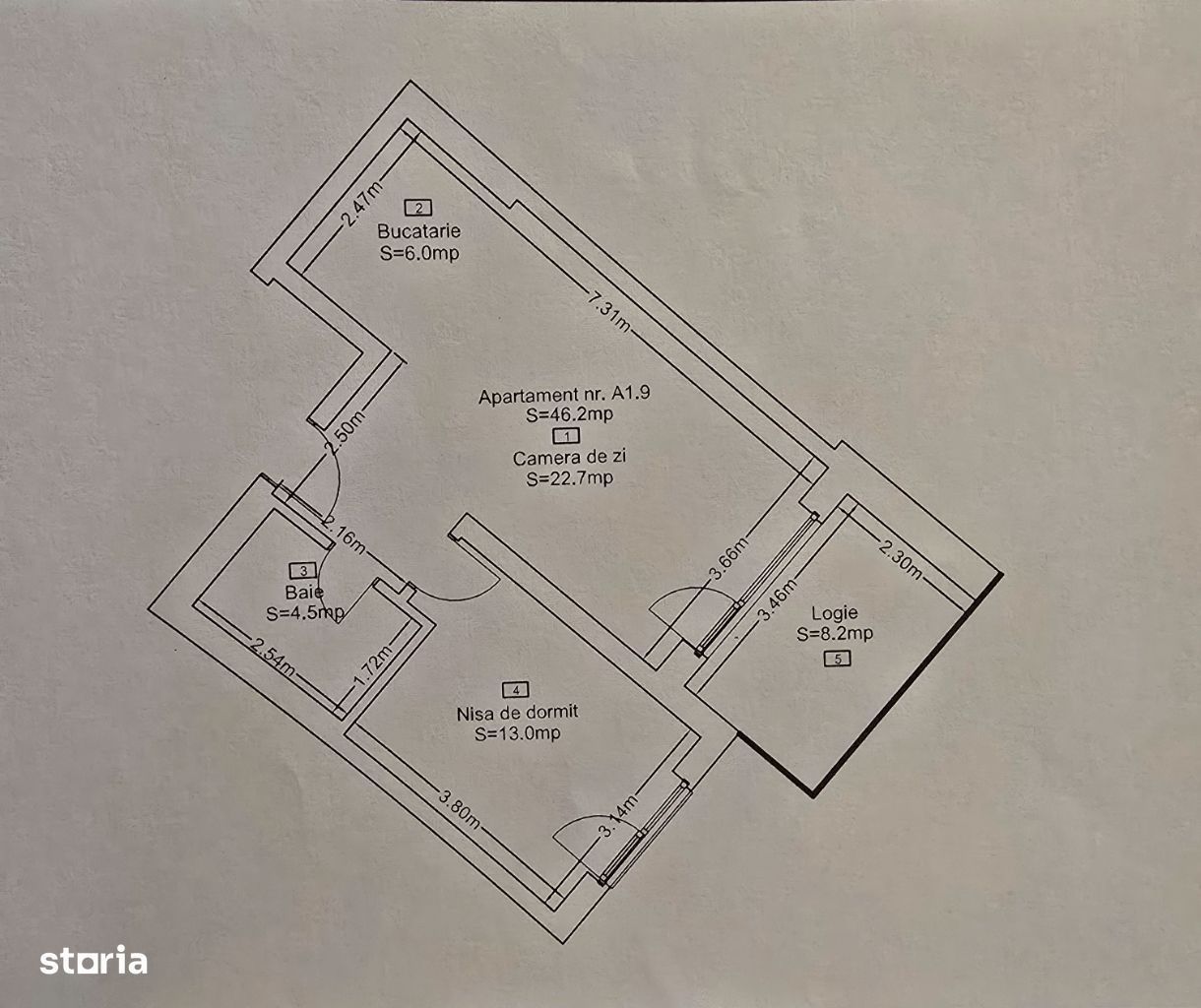 Apartament 2 camere, 54.4 mp, ansamblu nou 2024 - Poză 16