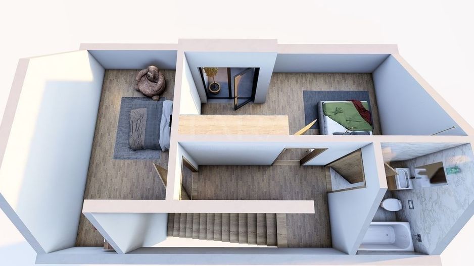 Apartament 100 mp, etaj si mansardă, cu grădină și parcare, Someșeni. - Poză 3
