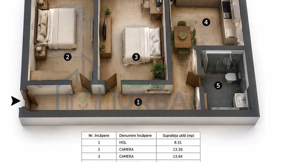 Apartament 2 Camere Complet Mobilat si Utilat, CUG Valea Adanca, Bloc 2019 - Poză 7