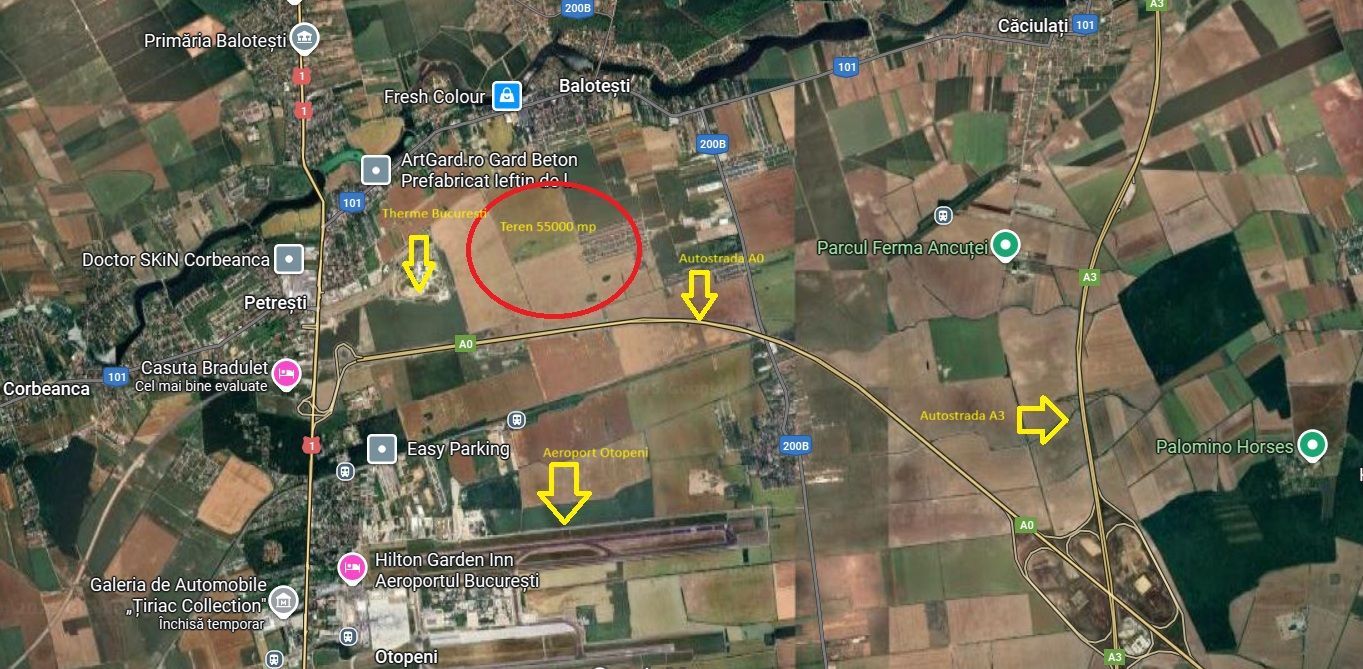 Oportunitate achizitie teren 55000 mp in Balotesti- Therme Bucuresti - Poză 1