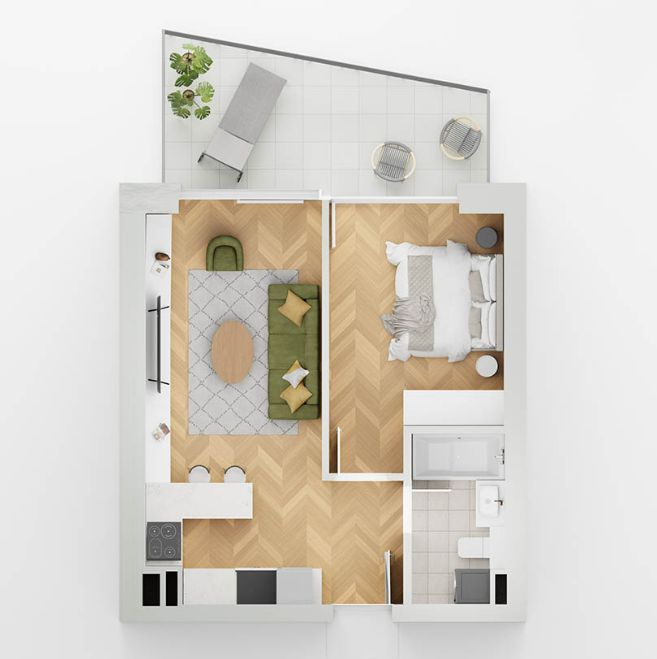 apartament 1 camera lakefield B2.2 - Schiță 1