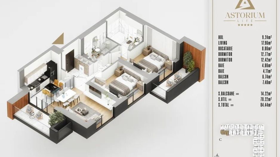 3 Camere_Astorim Life_Proiect Premium_Izolatie Fonica_ - Poză 9