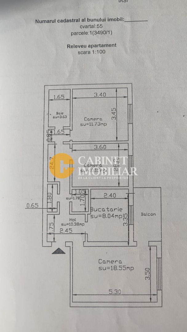 CANTA - 3 CAMERE DECOMANDAT - ETAJ INTERMEDIAR - Schiță 7