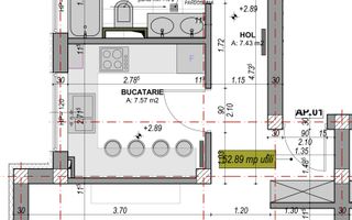 Apartament 2 camere, mobilat și utilat | prima inchiriere |zona DaVinci - Schiță 15