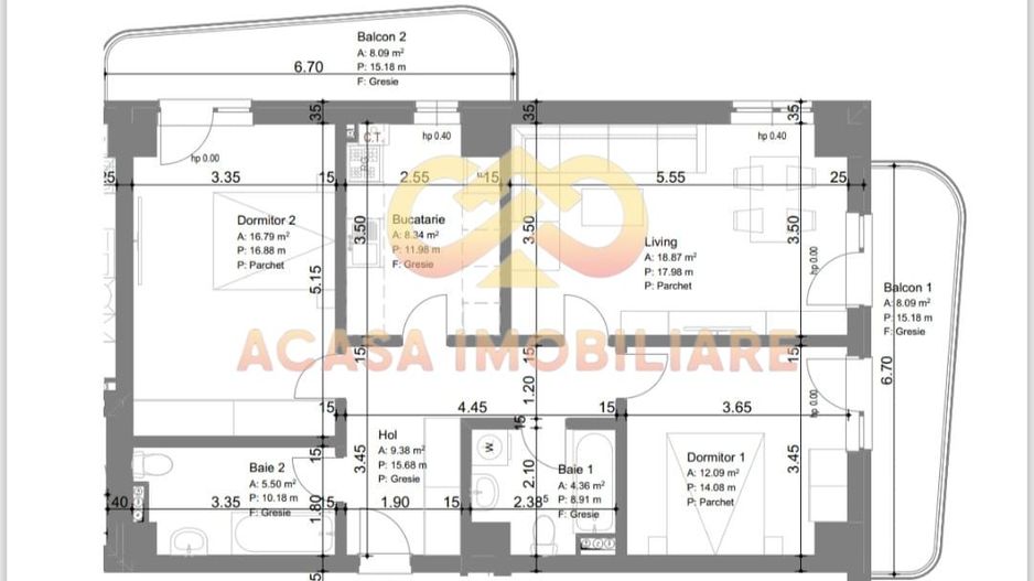 NOU CARTIER GALATA  APARTAMENT 3 CAMERE DEC. 92 MP - Poză 4