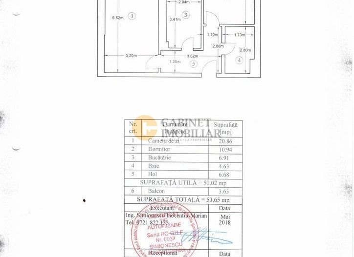 2 Camere-54MP-Decomandat | Bloc 2019 | Etaj 6/10 | Metrou Grozavesti - Schiță 12