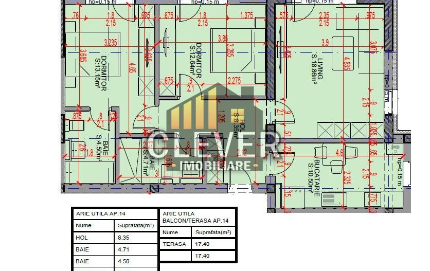 3 Camere | Parcare gratis | Balcon 17,4 mp | Comision 0% Metrou Teclu - Schiță 5