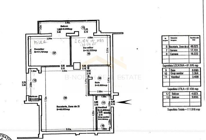 Apartament Premium în Pipera, lângă Școala Americană – 110 mp, 2 locuri de parca - Schiță 22