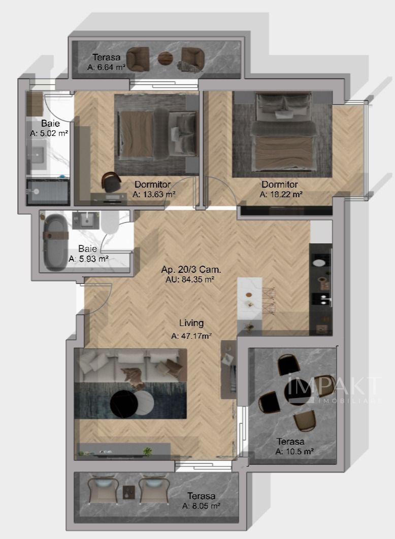 Penthouse cu Vedere Panoramica la Liziera Padurii | Terra, Floresti - Schiță 3