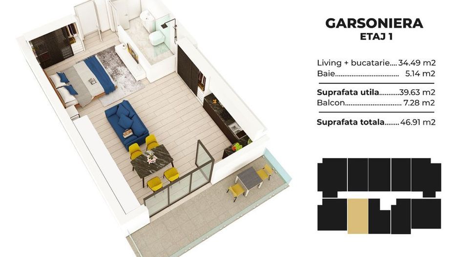 Studio spatios la cheie Sea Breeze Residence II Mamaia Nord - Poză 3