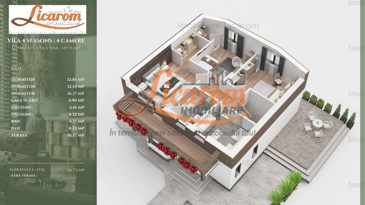 Vila Lux ,CRISTIAN, P+M, 4 camere,teren 567 mp, - Poză 50