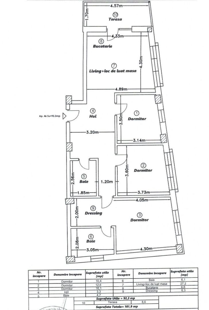Apartament spatios | 102 mp | 3 dormitoare | parcare | C. Baciului - Poză 13