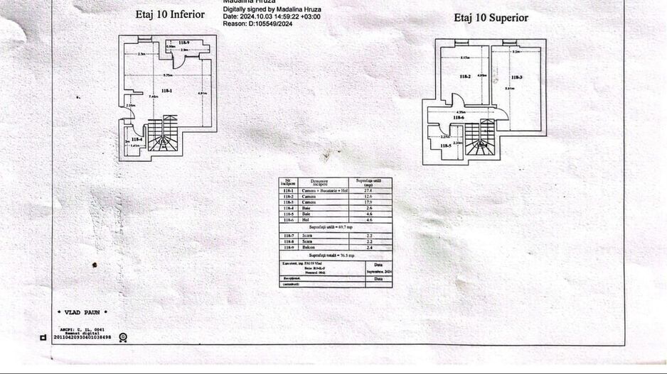 Apartament 3 camere Duplex+Parcare 12 min Metrou Teclu - Schiță 23