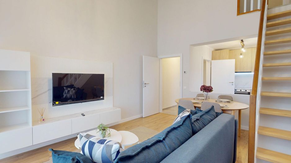 Penthouse 3 camere, 2 băi, mobilat complet, dressing - întabulat - Poză 3