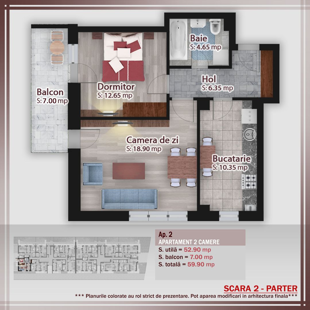 2 camere - parcare bonus -oferta lansare proiect Pallady - Schiță 1