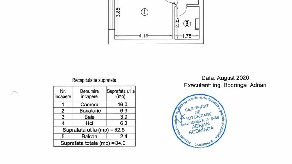BRASADAS vinde gars. 32.5mp PARTER cu BALCON EXIGENT faza 3. - Poză 11