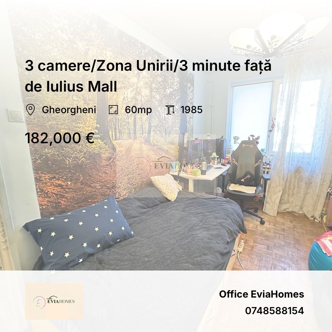 3 camere/Zona Unirii/3 minute față de Iulius Mall - Poză 1
