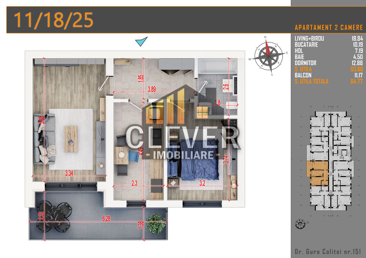 Promo-2 Camere-Pallady-Loc Parcare Bonus - Poză 1