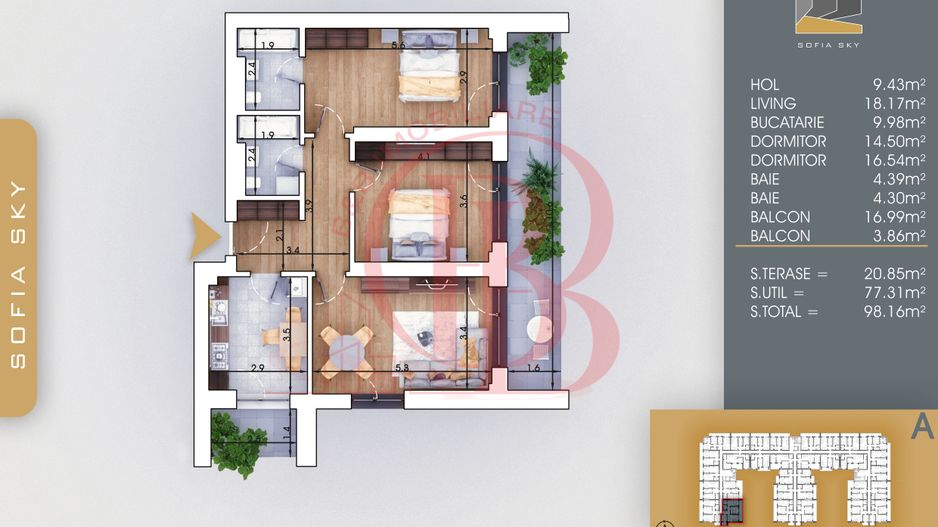 Bloc Finalizat Apartament 3 camere 7min Metrou Nicolae Teclu - Schiță 2