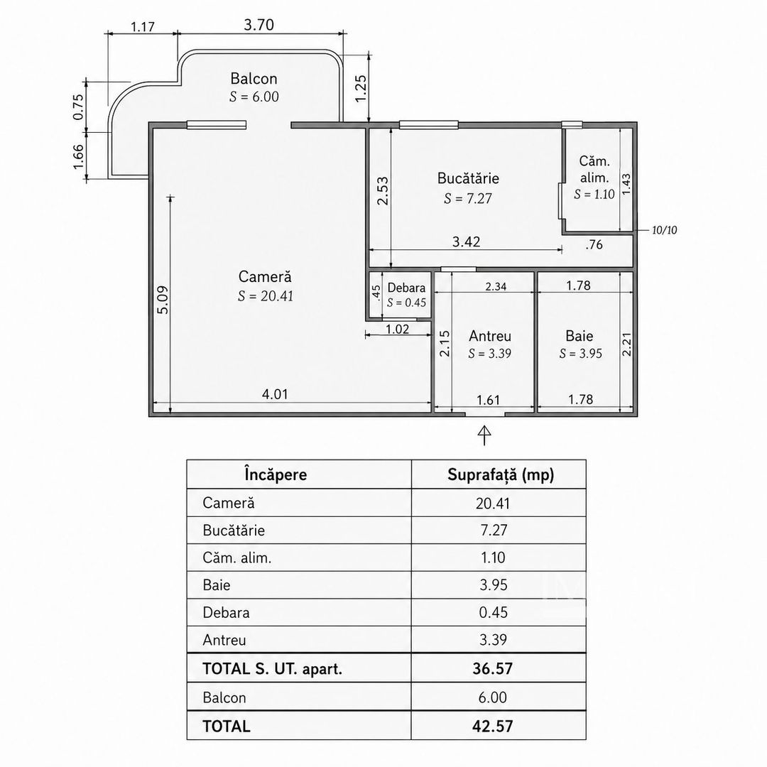 Apartament 1 camera zona Dorobantilor - Schiță 8