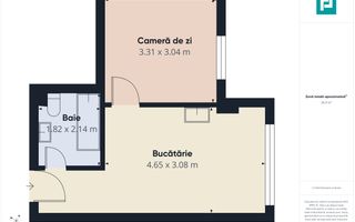 Apartament cu 1 camera pe Strada Hunedoarei - Poză 7