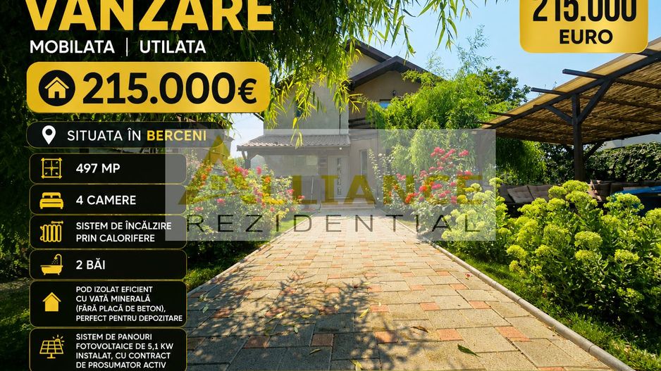 Casa de vanzare | Mobilata Utilata | 4 camere - 215.000€ - Poză 1