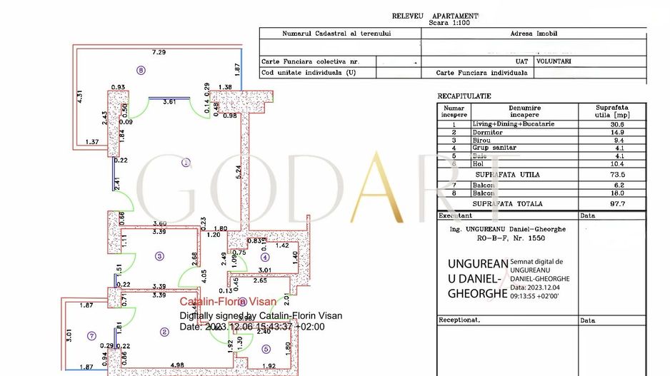 Apartament exclusivist | 2 camere | 73.5 mp | Cortina 126 - Poză 20
