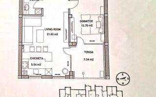 Apartament 2 camere - Platinum Residence - Coresi - Parcare 66.4mp - Schiță 10