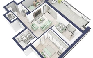 Apartament 3 camere | Balcoane 27.4 mp | Etaj 3 | Turnisor - Poză 2