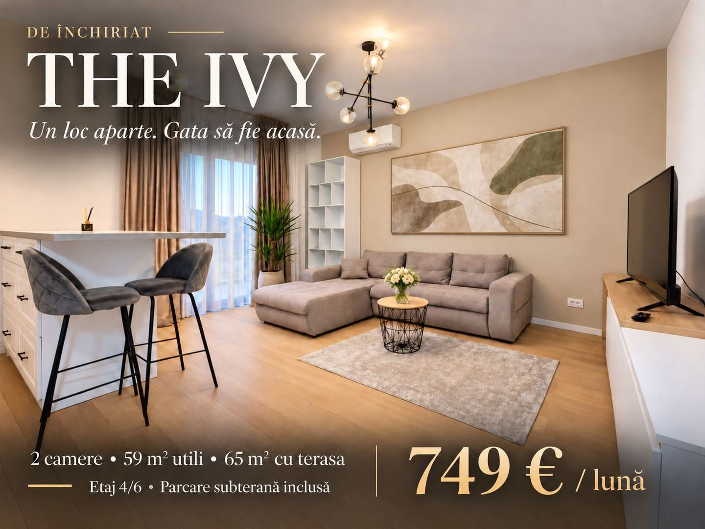 THE IVY | Un loc aparte. Gata să fie acasă. 2 camere • Terasă •Parcare - Poză 1