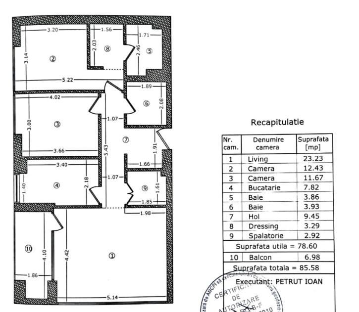 Apartament 3 camere Banu Manta- Piata Victoriei - Schiță 11