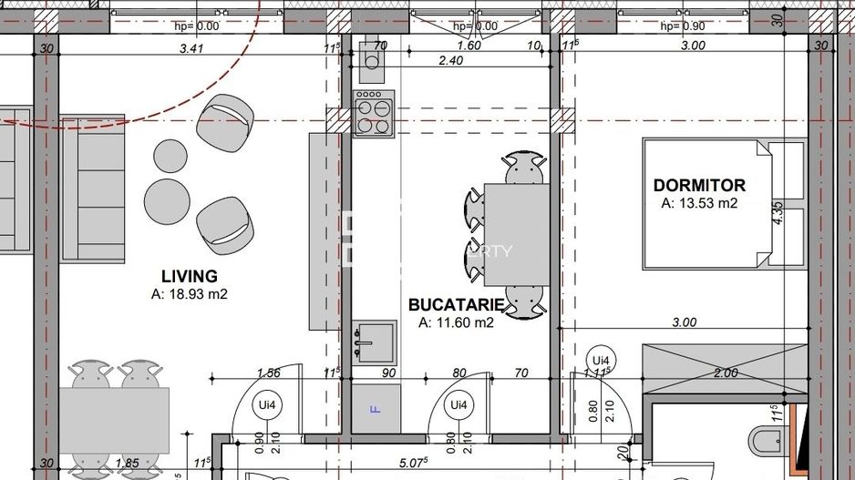 Apartament 2 camere, 58 mp-ETAJ 1-- Doamna Stanca, Selimbar - Schiță 11