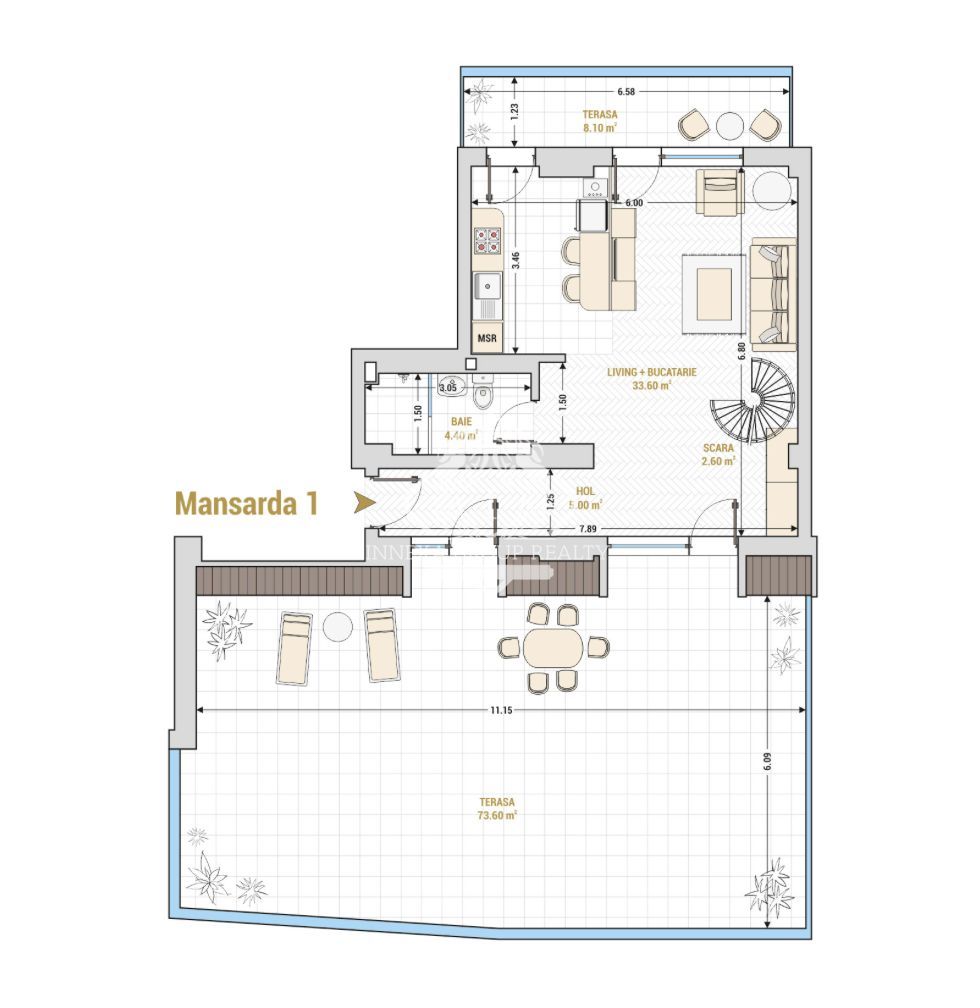 13 Septembrie-Marriott | 2 cam | 87mp + 107mp terasa | Mansarda | 266.000 euro - Poză 24