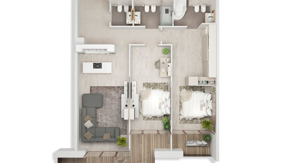 Vanzare apartament 3 camere Verdi Park Parcare si boxa inclusa - Poză 3