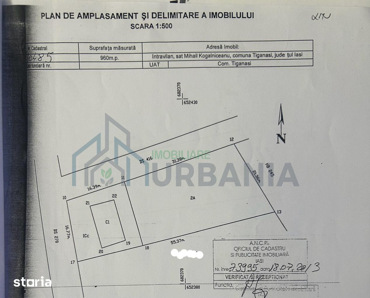 Teren intravilan 960 mp, deschidere 31 m, utilitati, asfalt, sat Mihail Kogălniceanu, comuna Țigănași, județul Iași - Poză 1