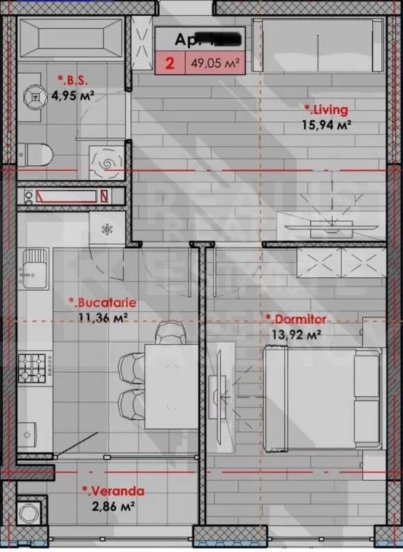 Vânzare, apartament, 2 camere, str. Calea Moșilor, Râșcani - Poză 4