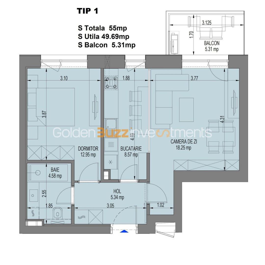 Apartament 2 camere I Nusco City I Faza 2 - Poză 7