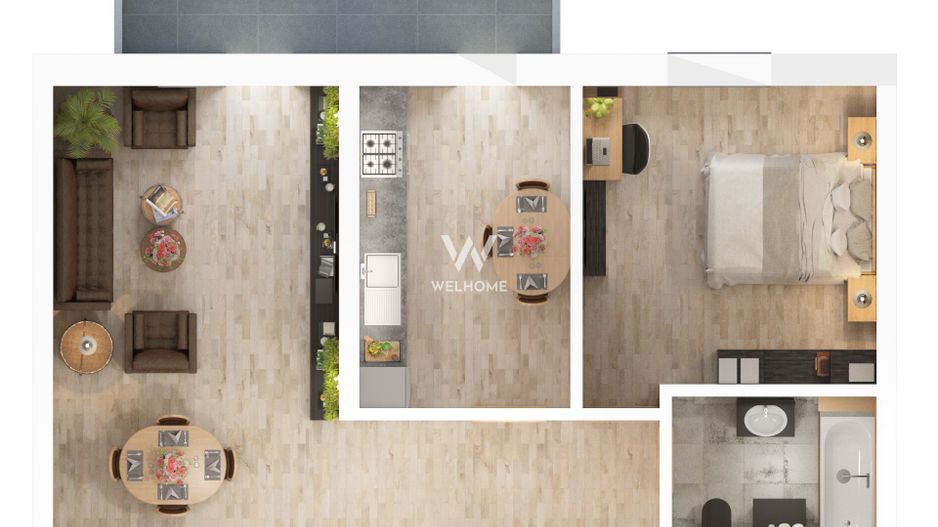 Apartament 2 camere Piata Rahovei, Dedeman, Sibiu - Schiță 8