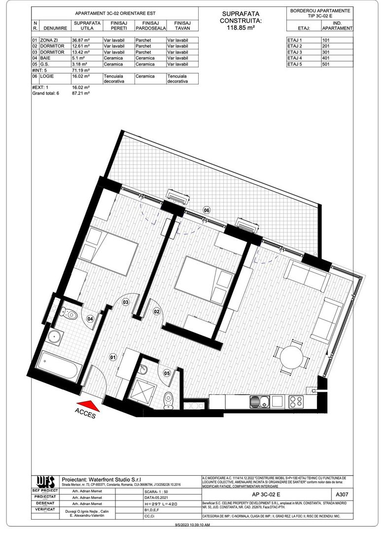 Tomis Plus - Celine Elegance - Vânzare apartament cu 3 camere, etaj 4. - Poză 13