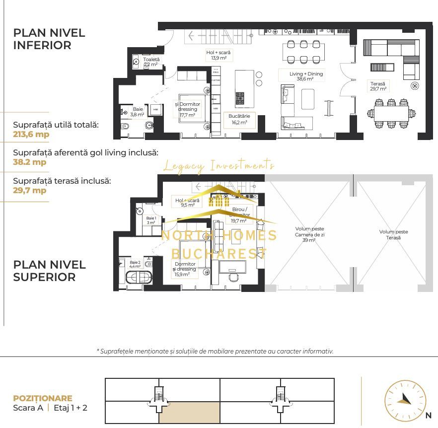 Loft 4 camere, 2 dormitoare si birou, 3 bai, terasa - Zona Floreasca - Poză 27