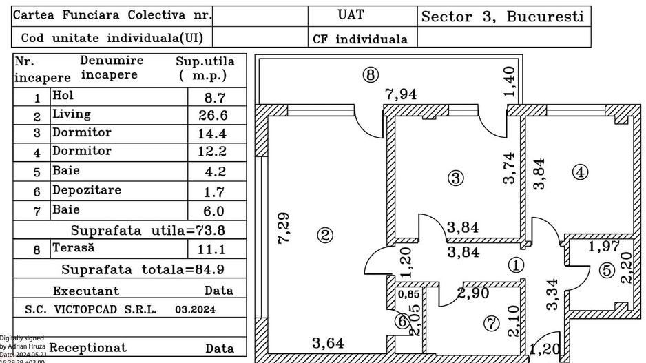 Apart 3 camere 85 mp Titan Grigorescu vizavi noul Kaufland Bloc  2023 - Poză 2
