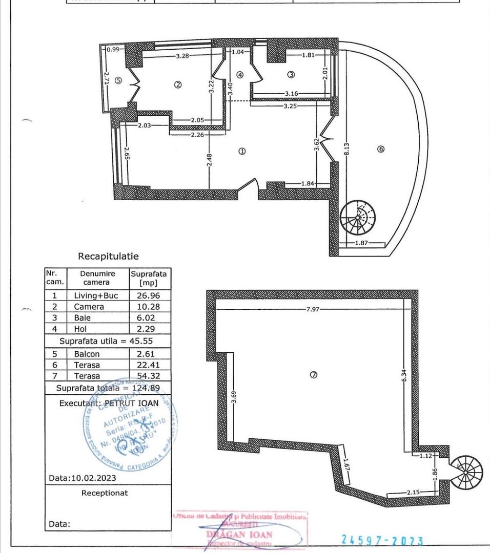 Apartament 2 camere Unirii | Terasa 76 mp - Schiță 8