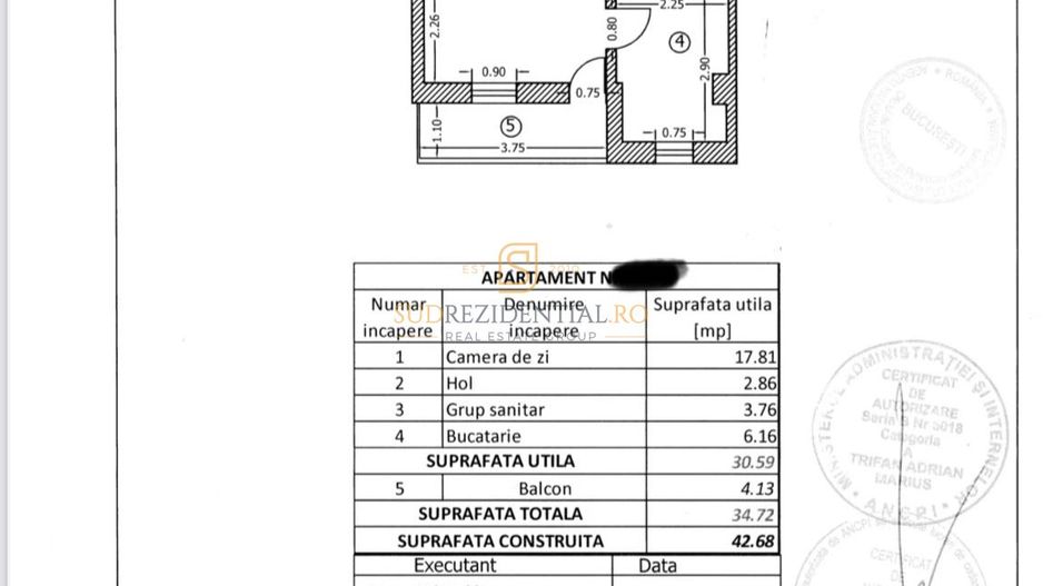 Garsoniera in Confort Urban Residence, gata de mutare, Salaj, Sector 5 - Schiță 9