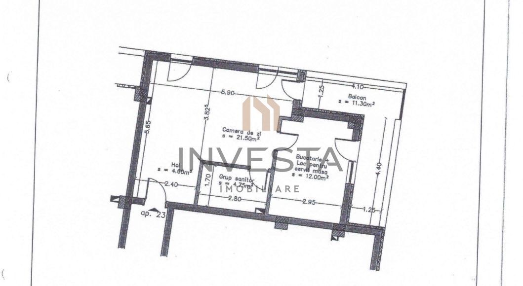2 camere finisaje premium + parcare | Etaj 1, zona Anton Pann - Schiță 9