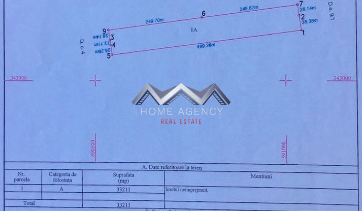 Teren 33.211 mp Tunari – ideal logistică, showroom sau producție - Schiță 6