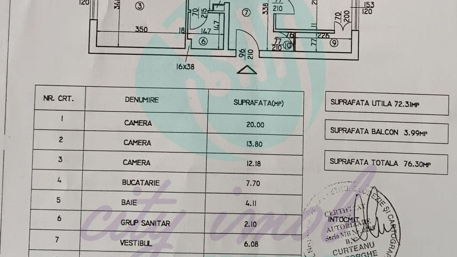 3 camere | 2 băi | Plan secund Bd. Unirii | 76 mp | - Poză 3