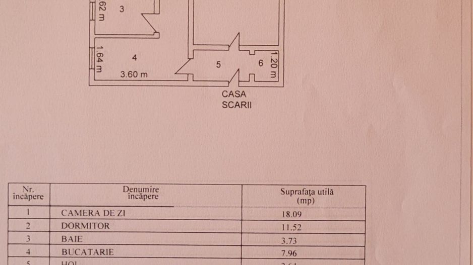 Apartament 2 camere, central, parter – Giurgiu - Schiță 7