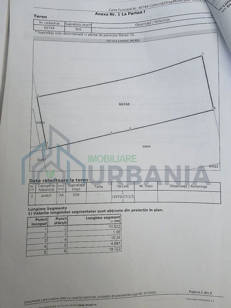 Teren de vânzare 500 mp, Valea Lupului, str. Mușcatei - Poză 1