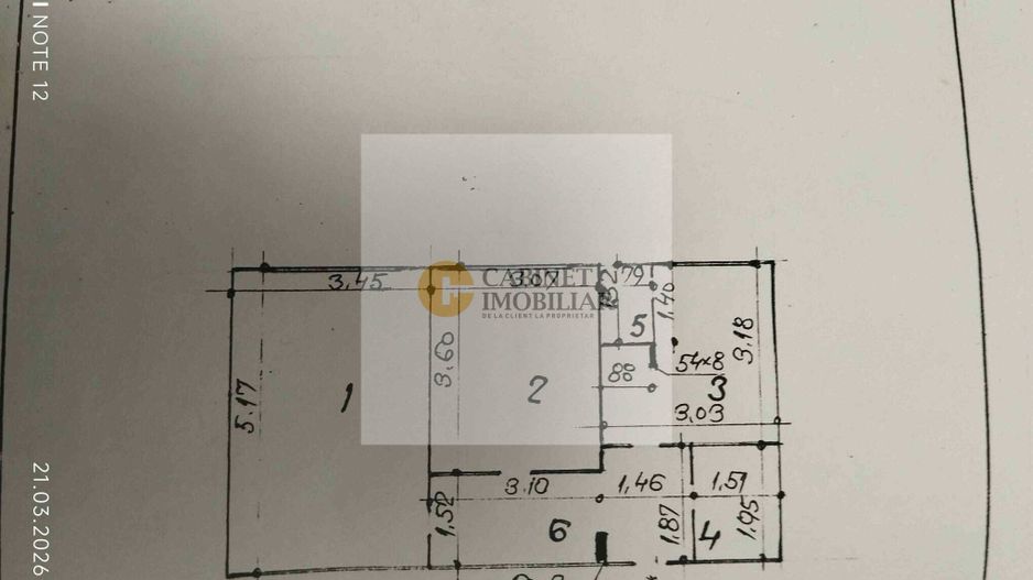 2 Camere-52MP | Decomandat | 1979 | Centrala | Reabilitat | Dr Taberei - Schiță 6